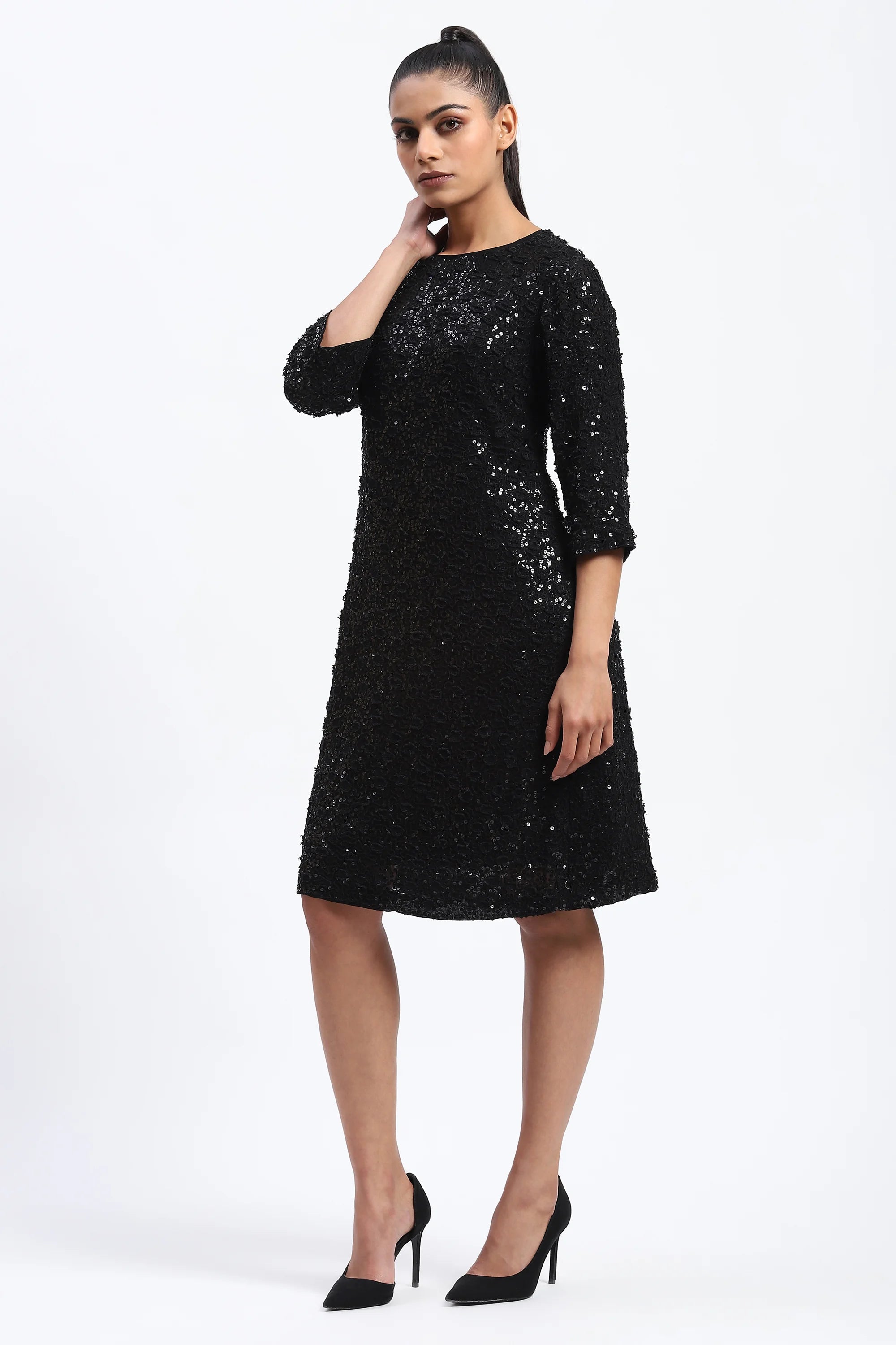 Sequin And Applique Dots Dress