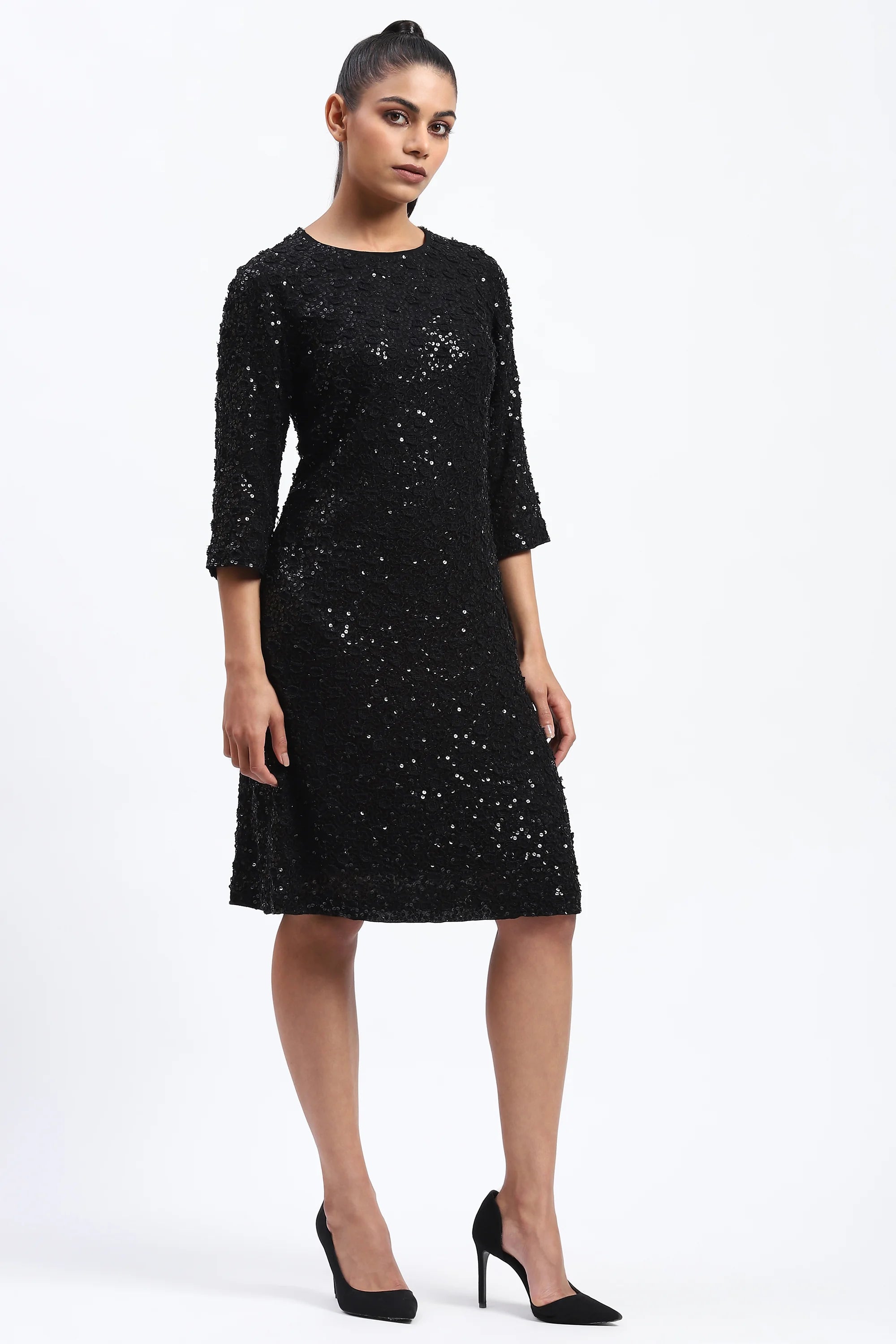 Sequin And Applique Dots Dress