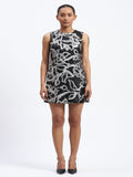 X-Ray Sequinned Metallic Floral Print Dress