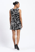 X-Ray Sequinned Metallic Floral Print Dress