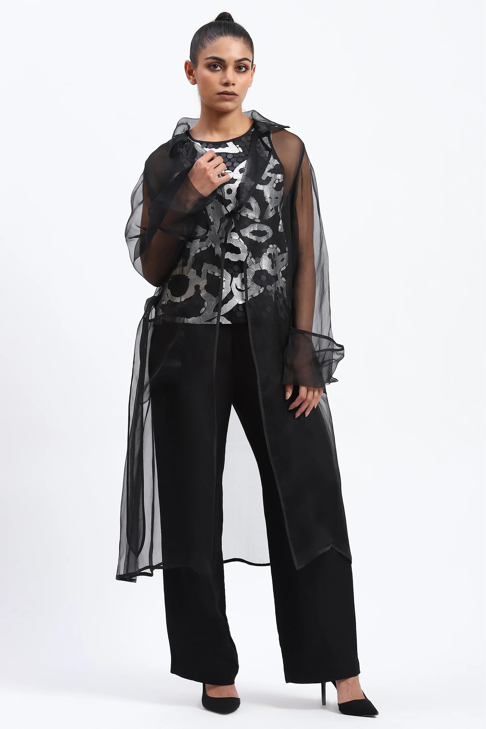Silk Organza Trench Jacket