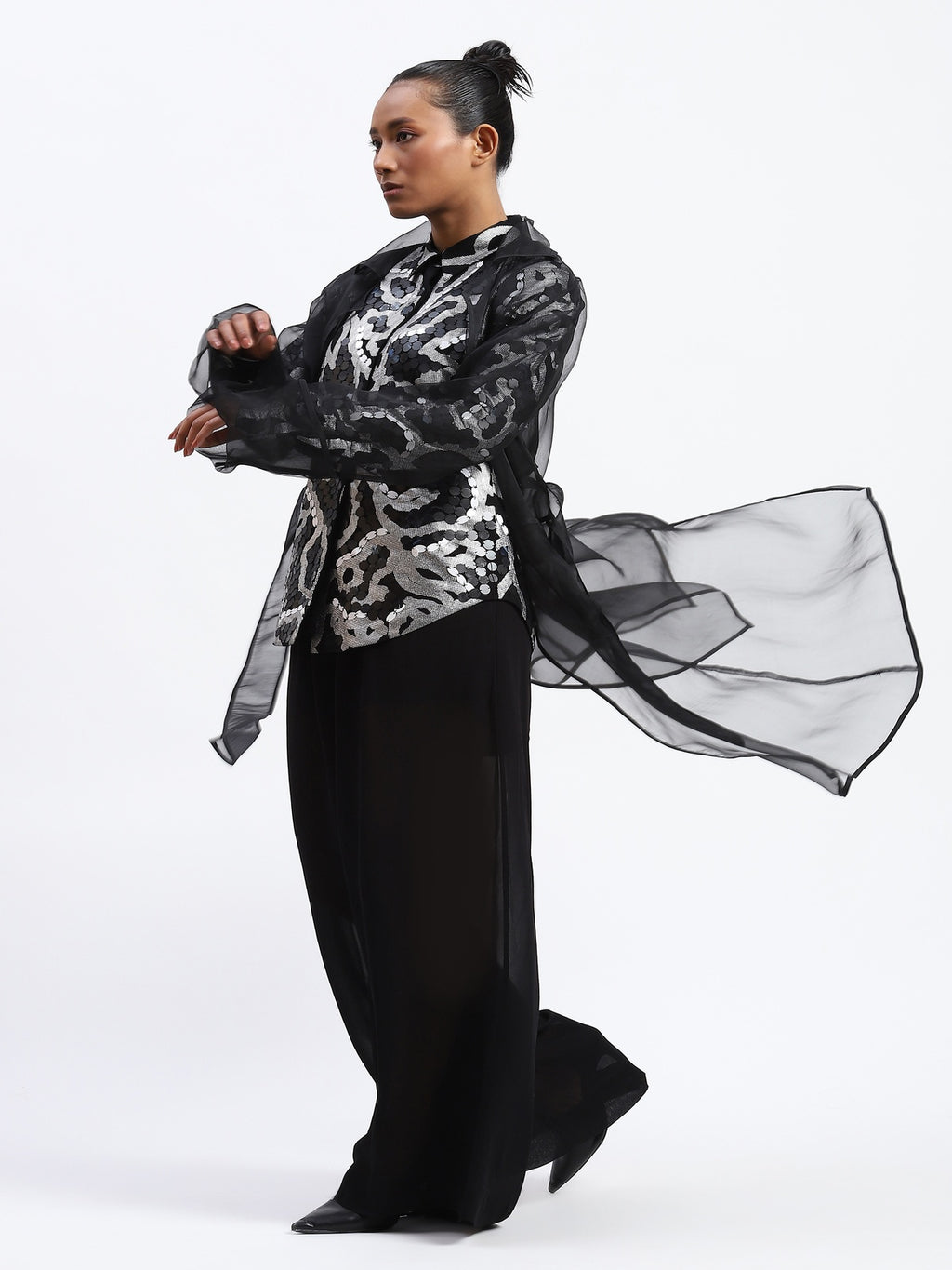 Silk Organza Trench Jacket