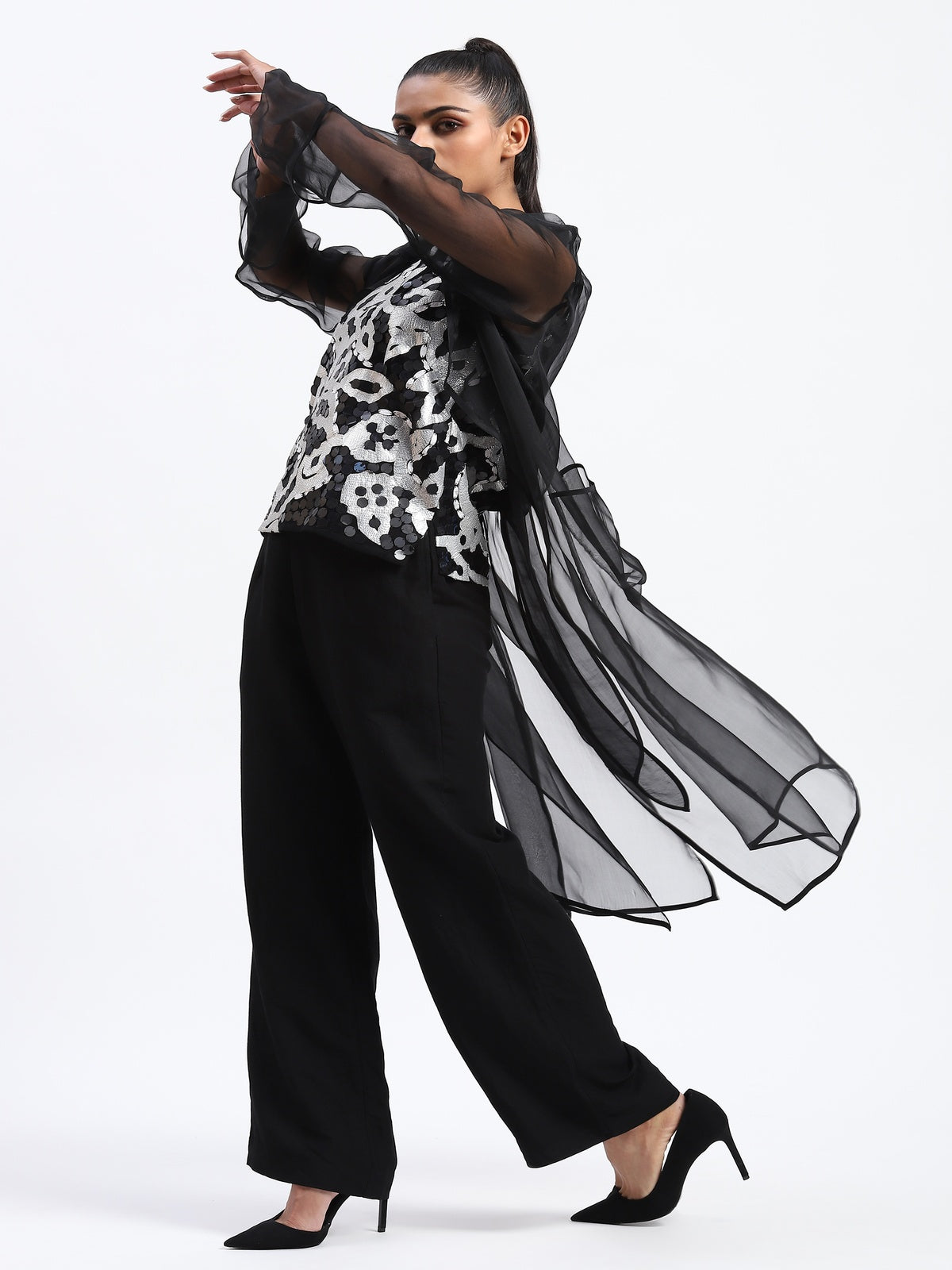 Applique Offcuts And Recycled Sequins Sari