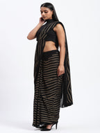 Broken Stripes Sequins Sari