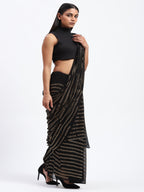 Broken Stripes Sequins Sari