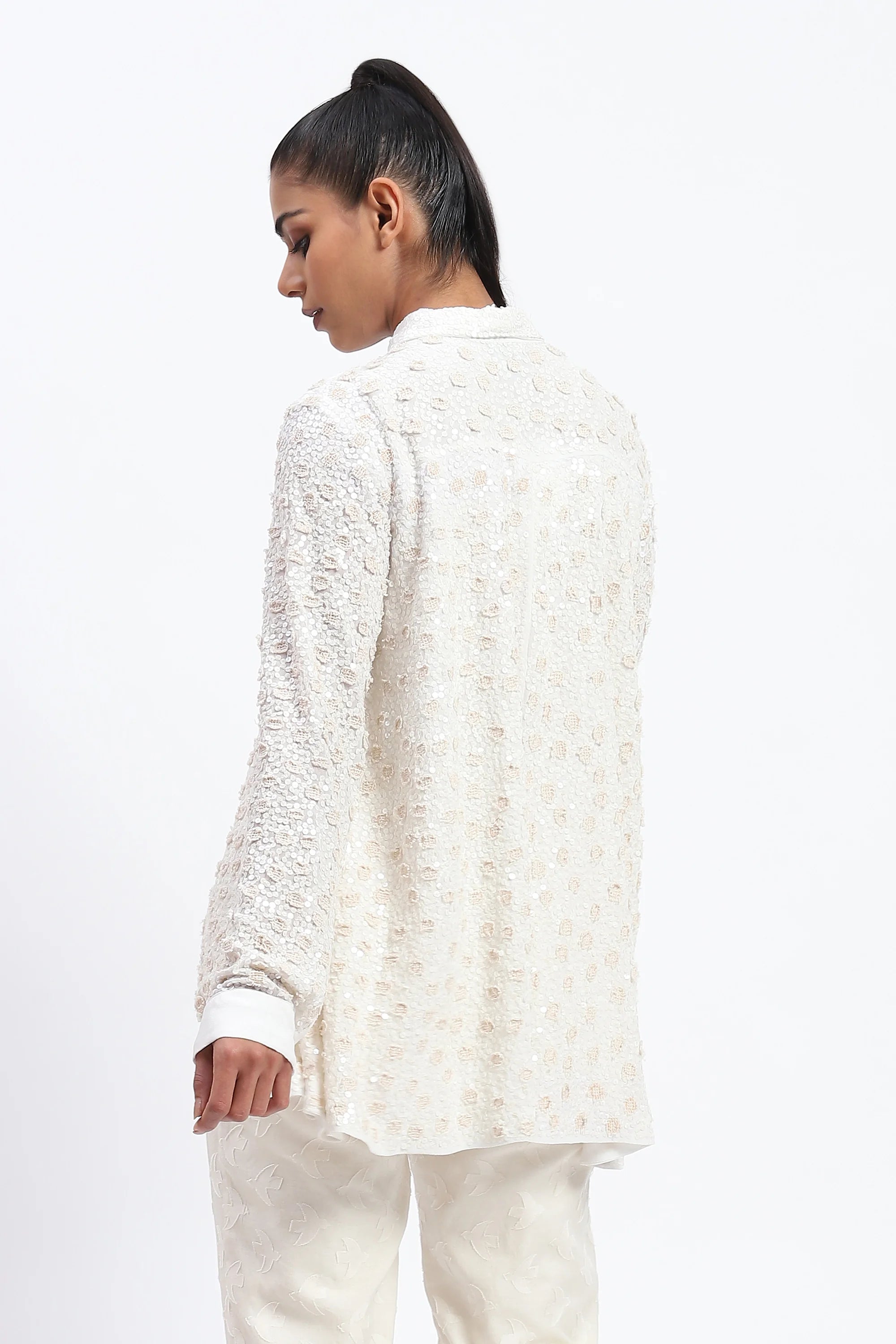 Sequin And Applique Dots Shirt