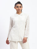 Cutwork Floral With Sequins Shirt