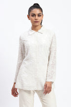 Cutwork Floral With Sequins Shirt