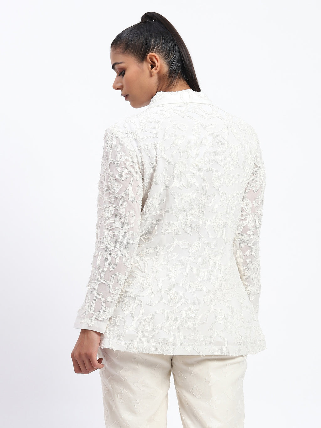 Cutwork Floral With Sequins Shirt