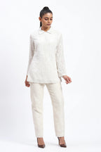 Cutwork Floral With Sequins Shirt