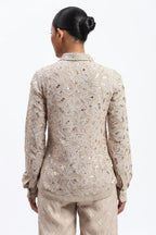 Cutwork Floral With Recycled Sequins Shirt