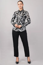 X-Ray Sequinned Metallic Floral Print Shirt