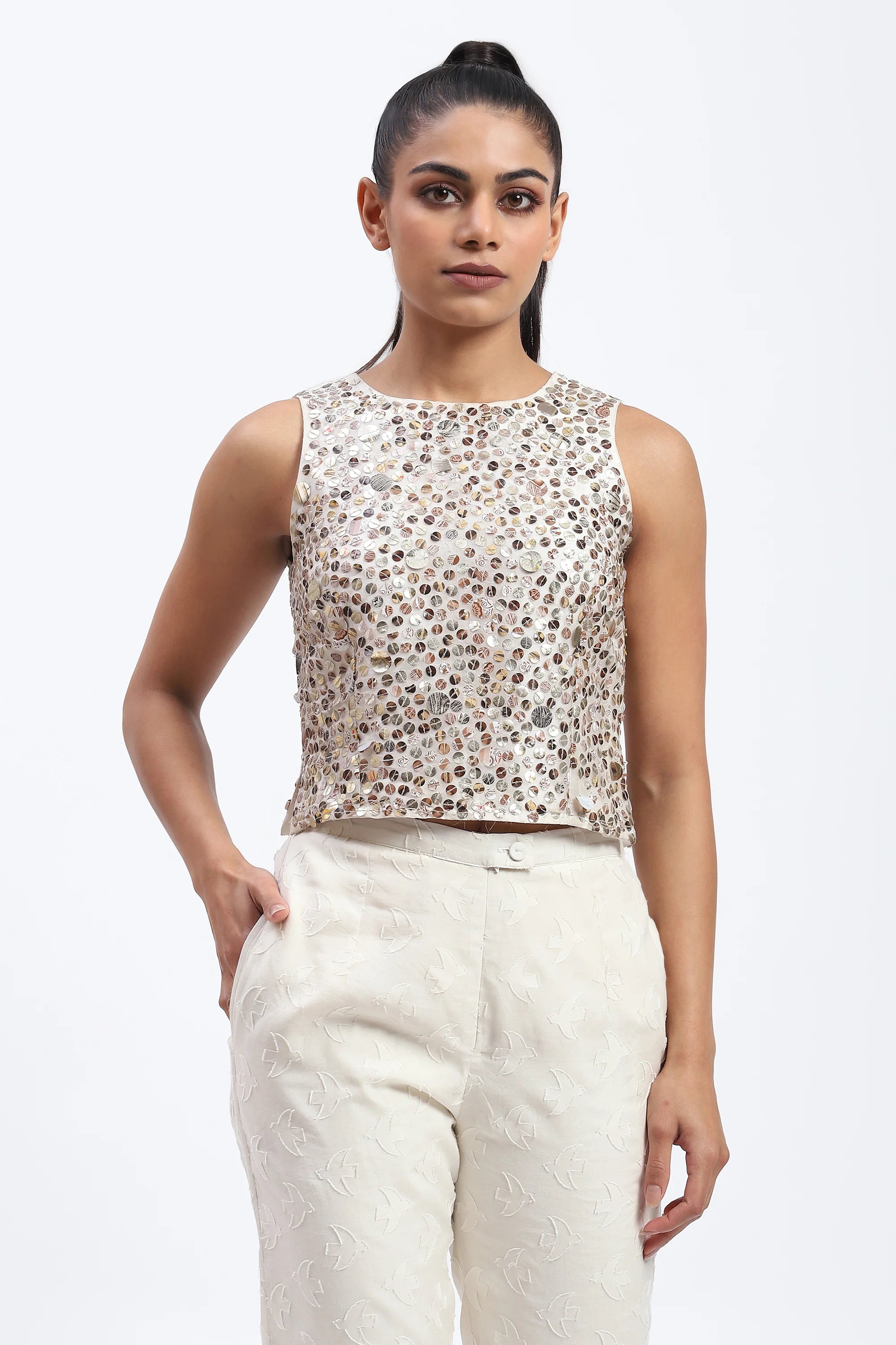 Recycled Sequin Mosaic Top