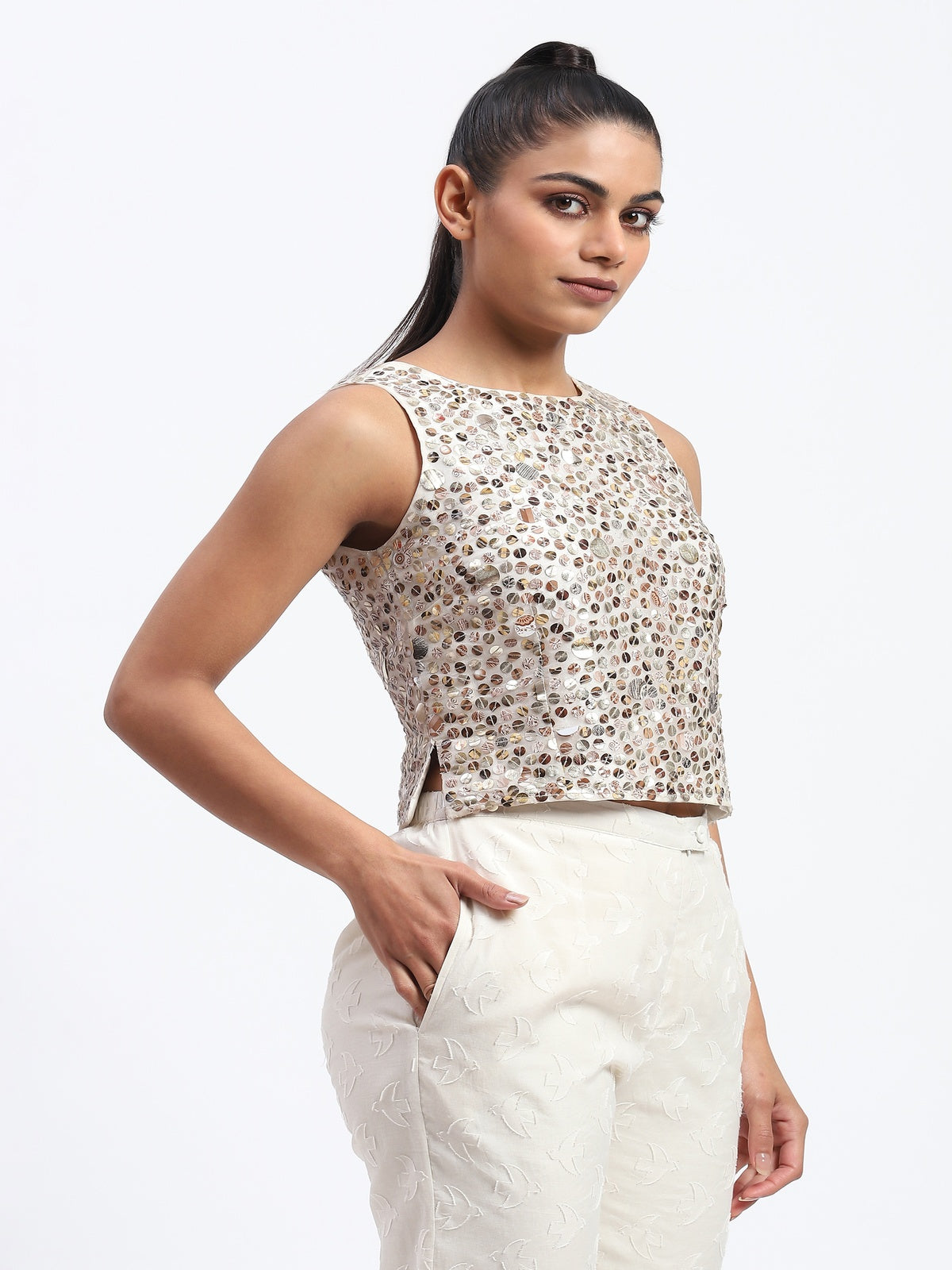 Recycled Sequin Mosaic Top