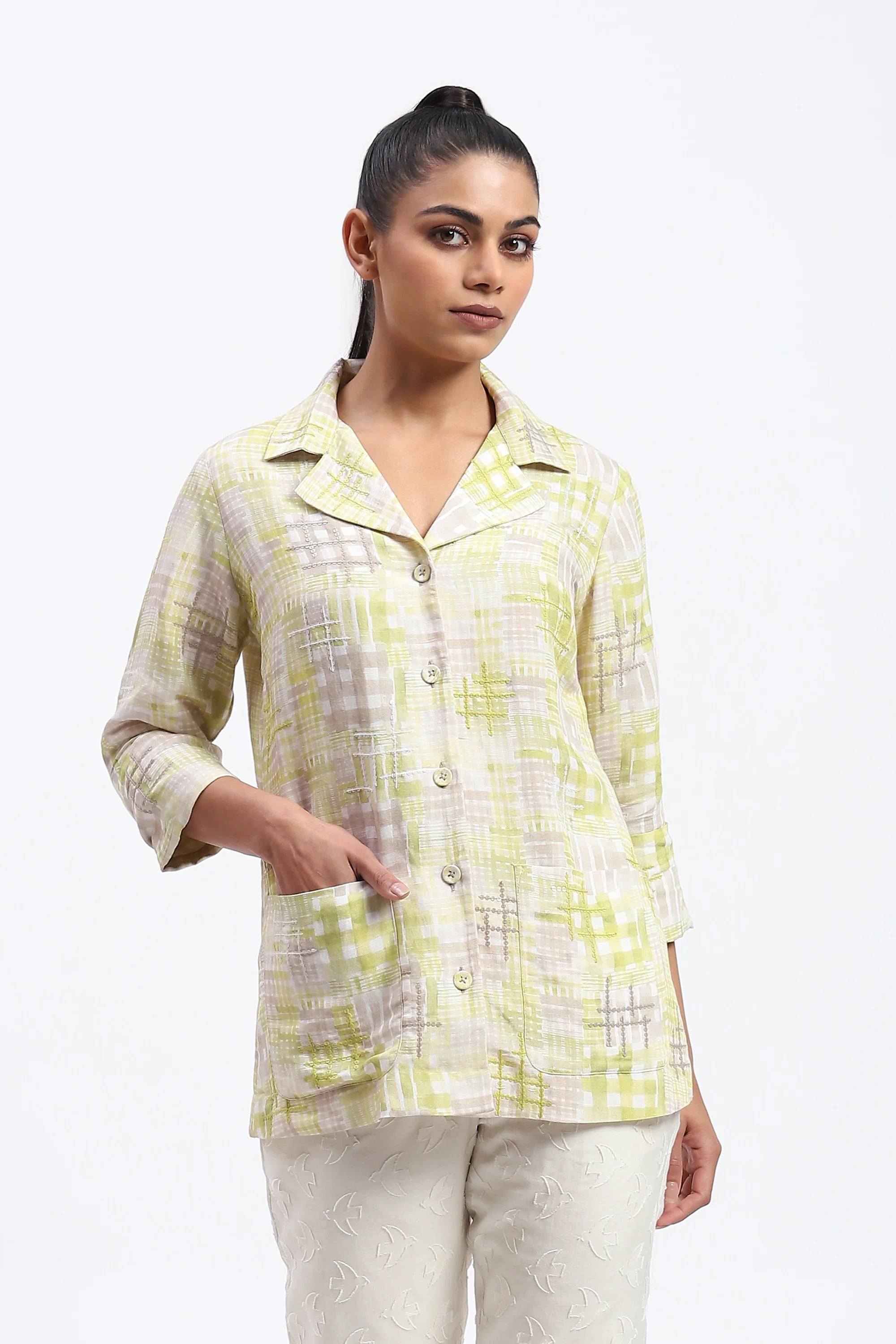 Handpainted Checks Shirt