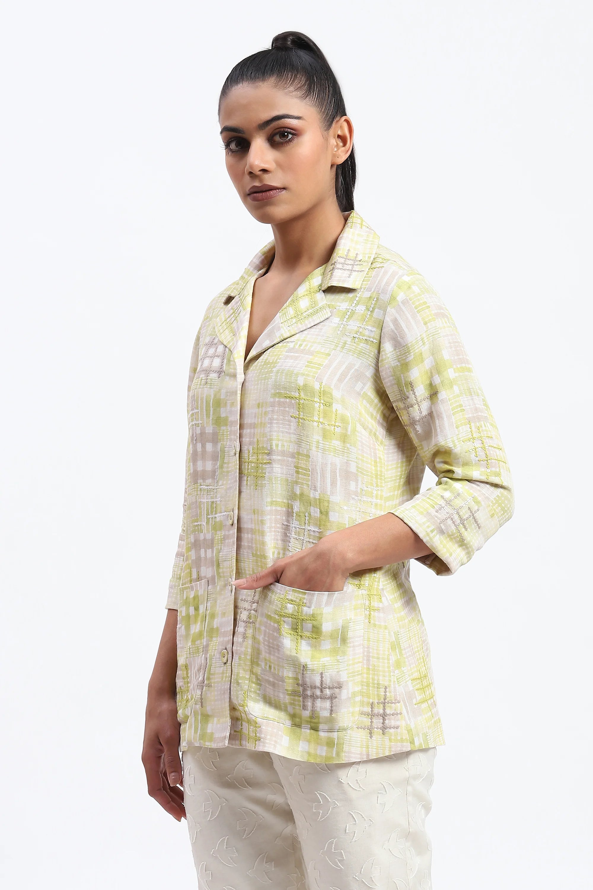Handpainted Checks Shirt