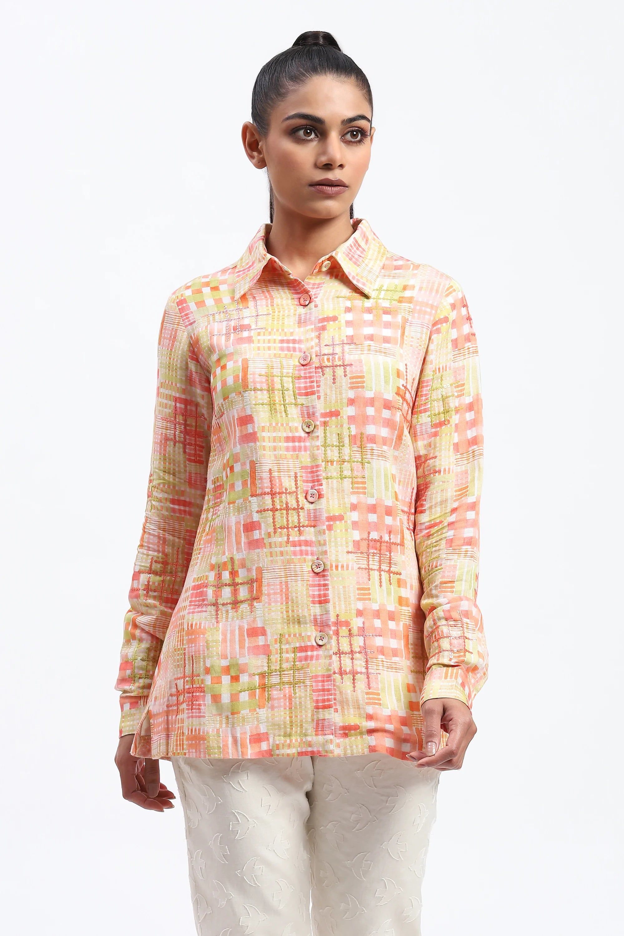 Handpainted Checks Shirt