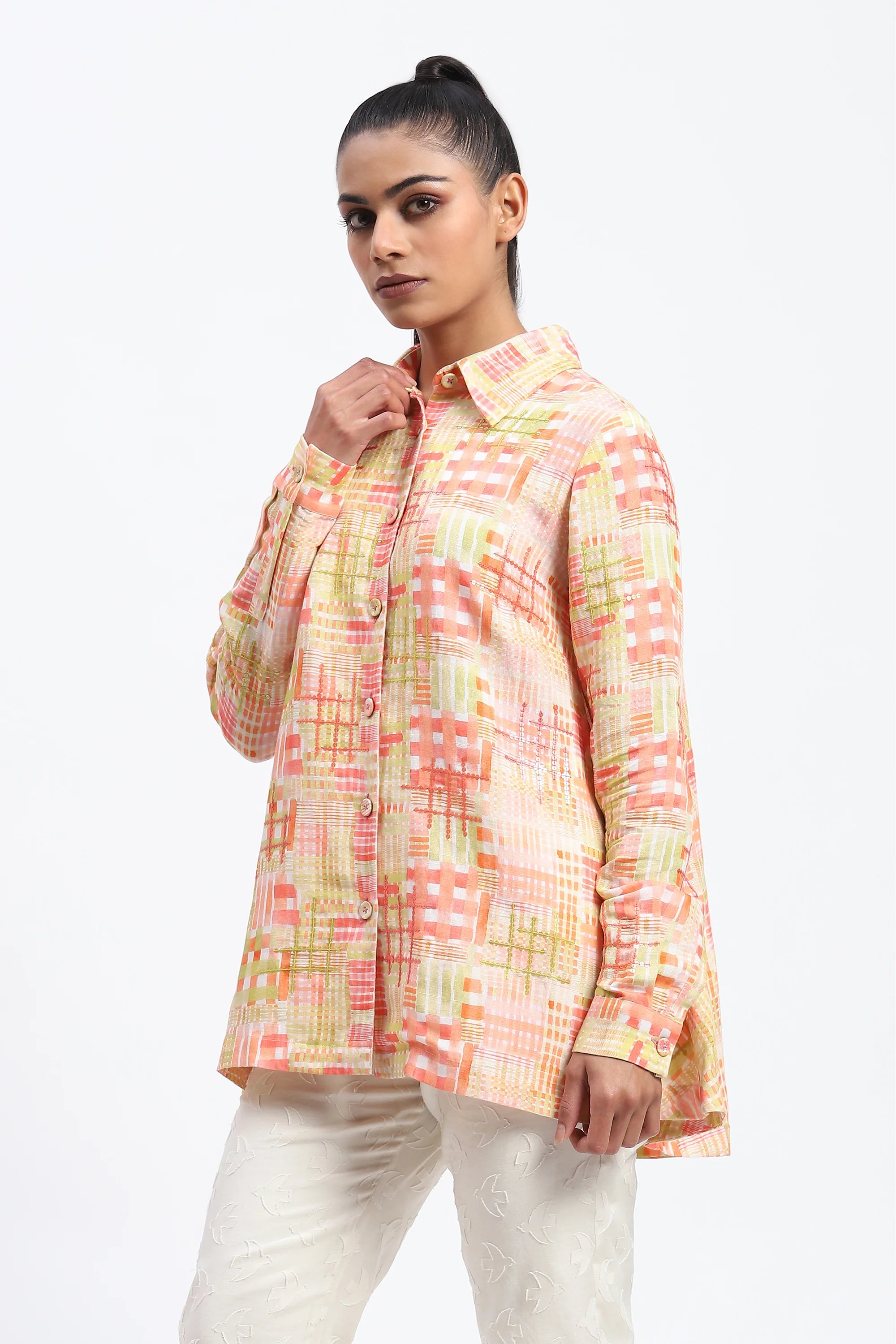Handpainted Checks Shirt