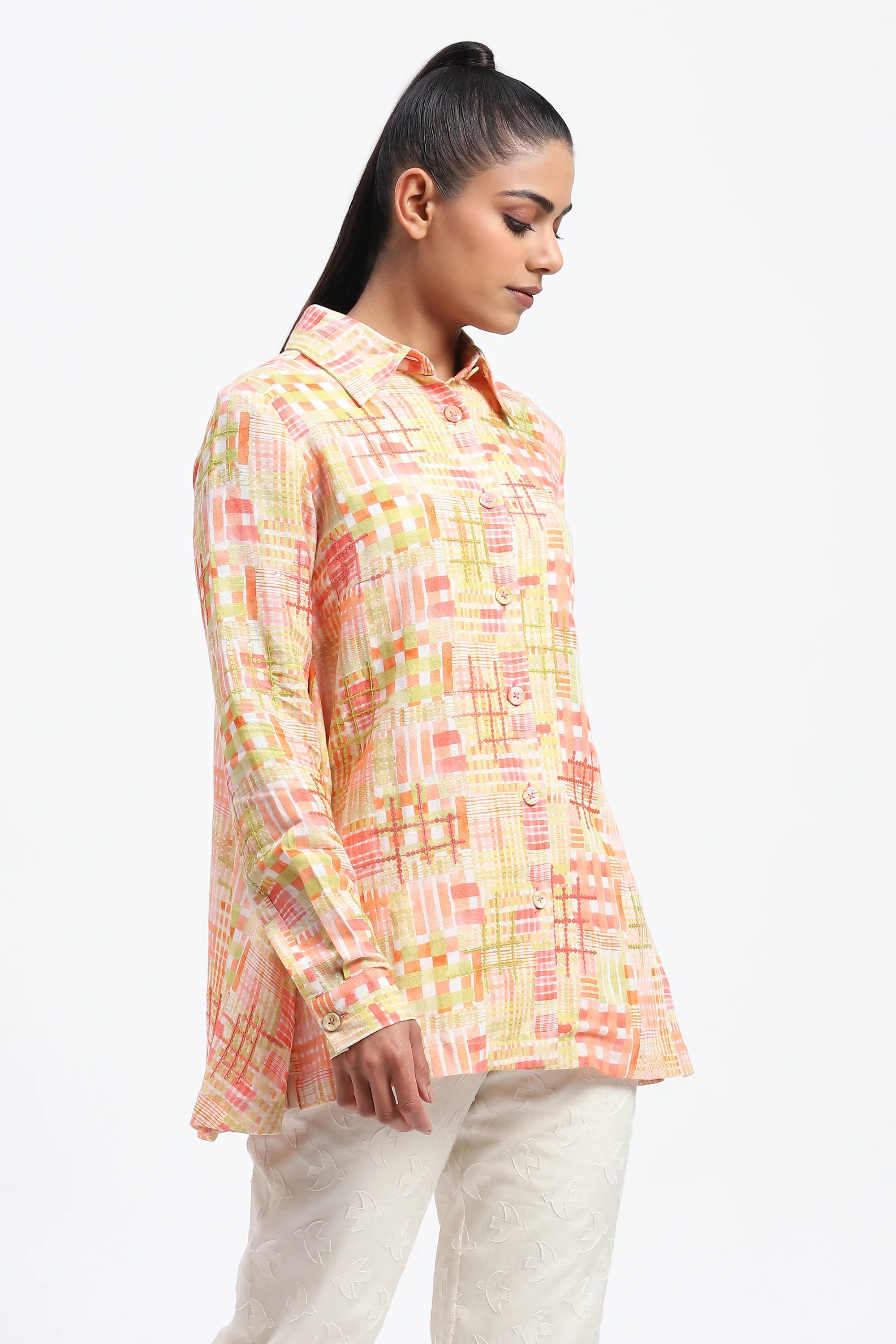 Handpainted Checks Shirt