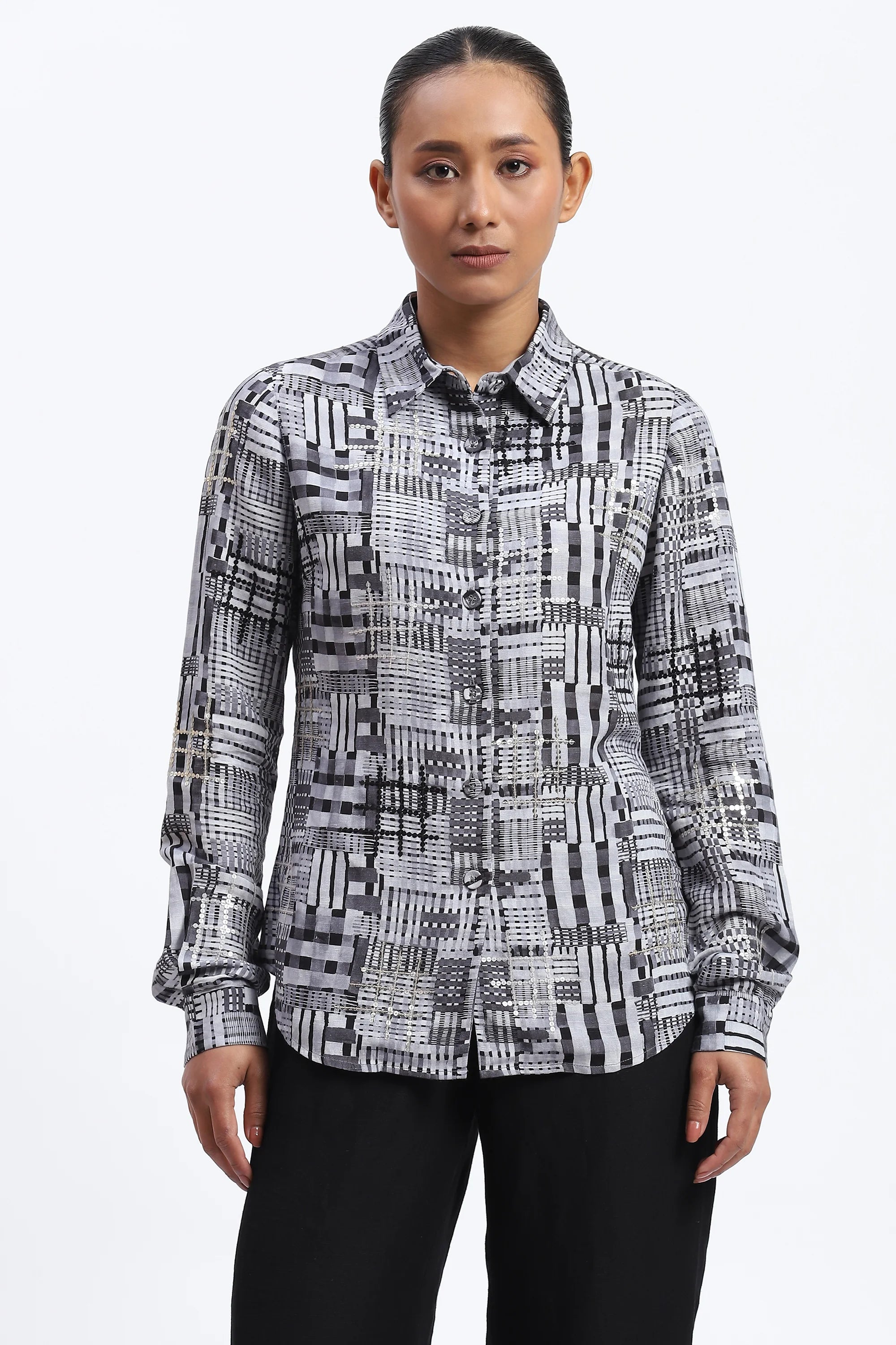 Handpainted Checks Shirt