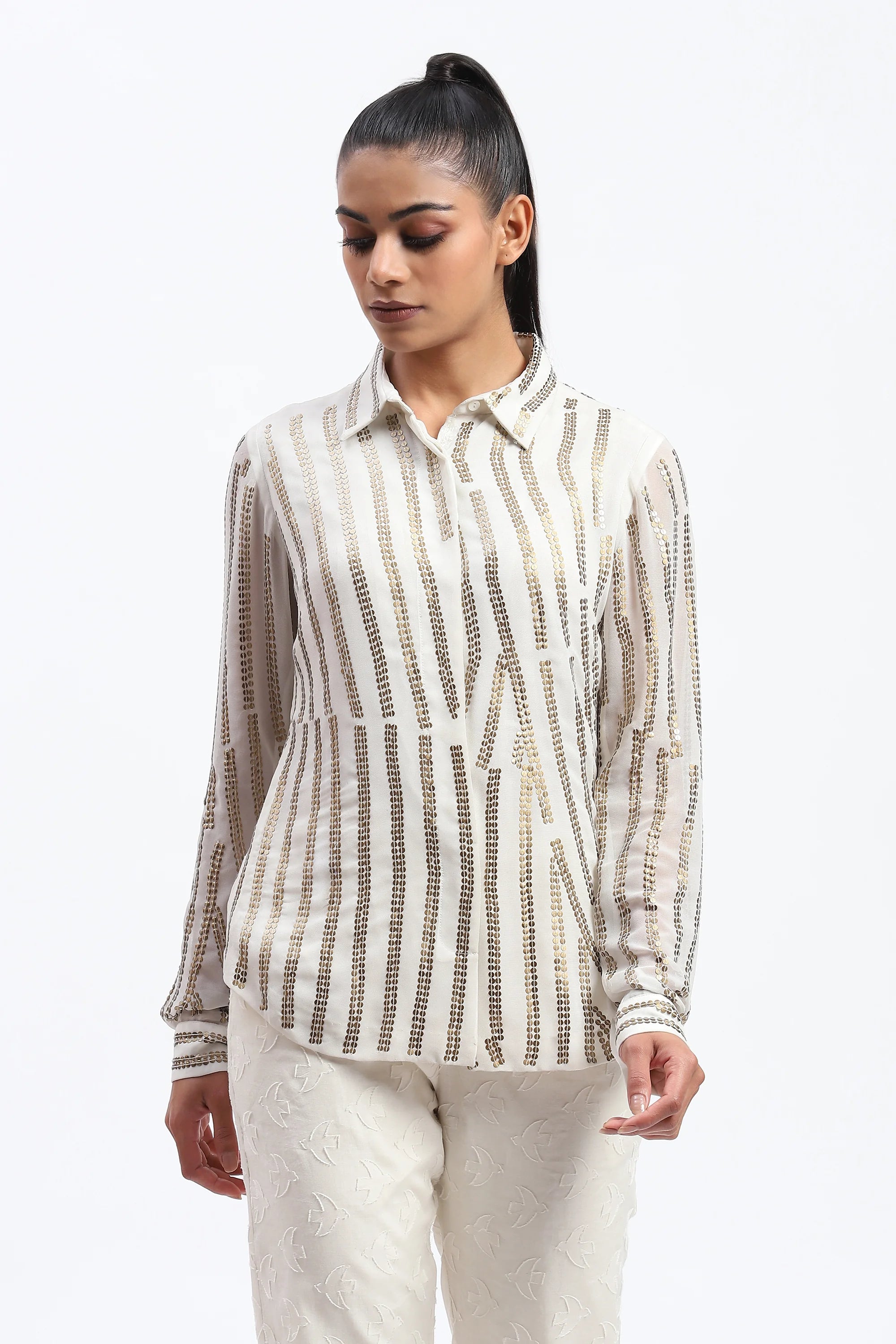 Broken Stripes Sequins Shirt