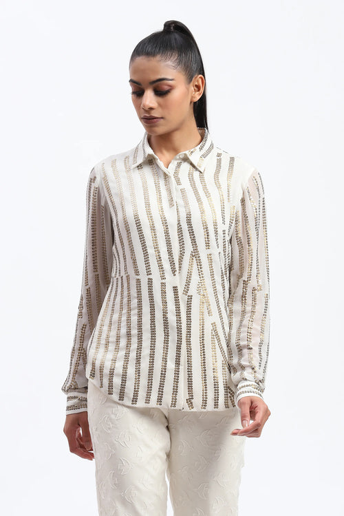Broken Stripes Sequins Shirt