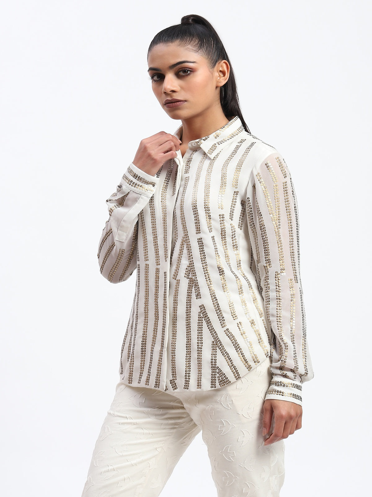 Broken Stripes Sequins Shirt