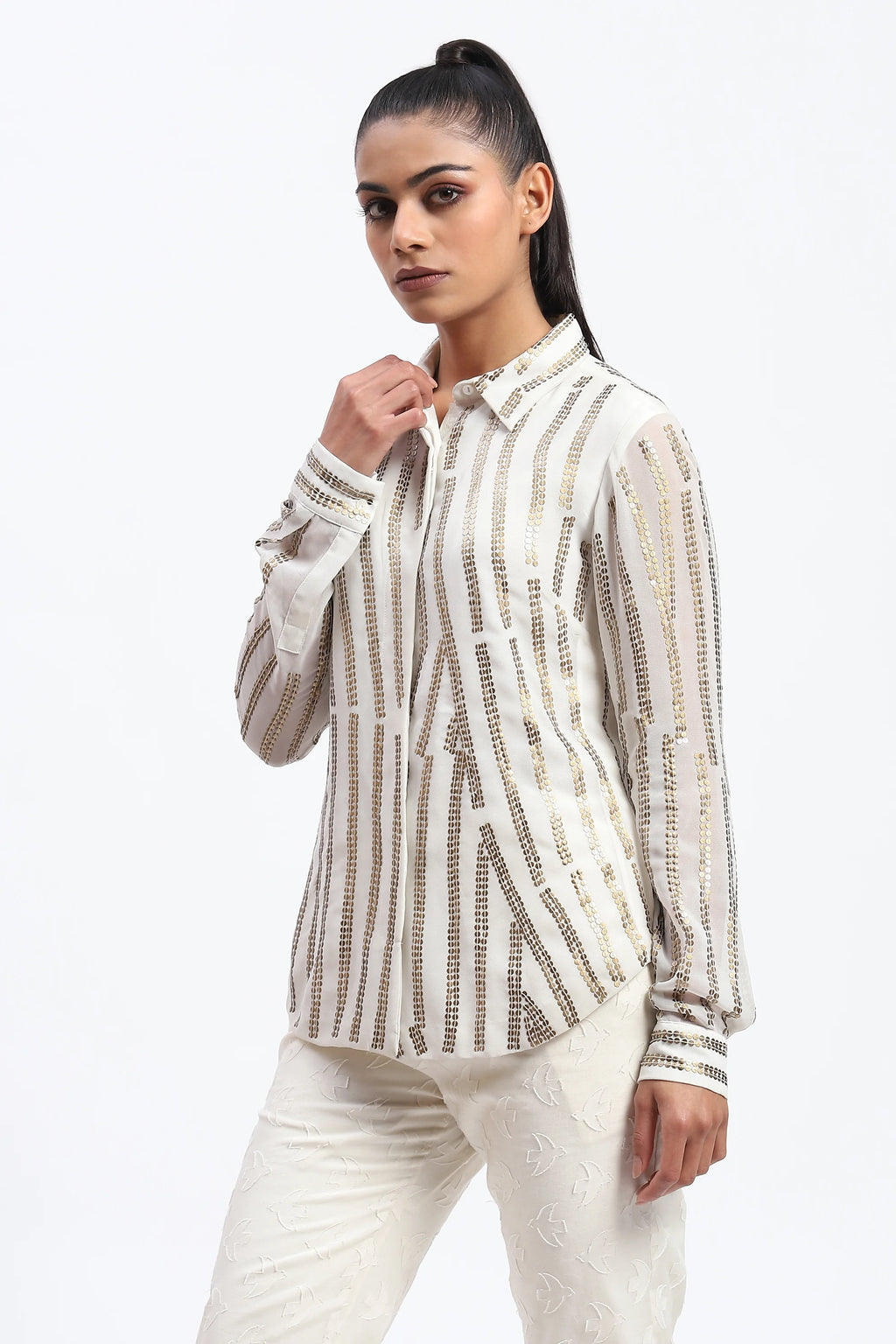 Broken Stripes Sequins Shirt
