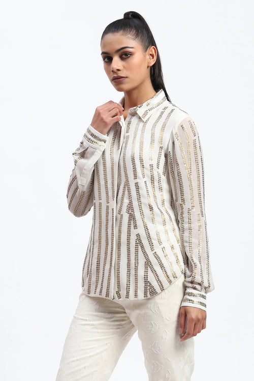 Broken Stripes Sequins Shirt