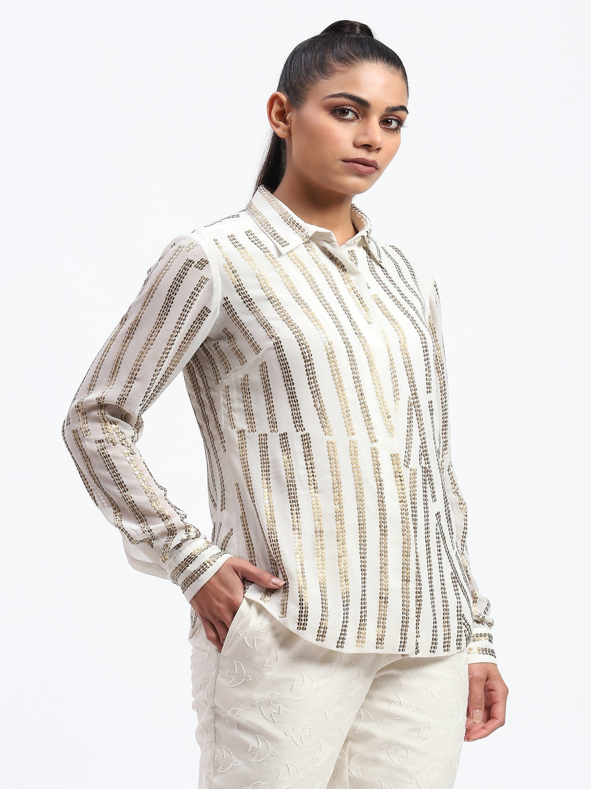 Broken Stripes Sequins Shirt
