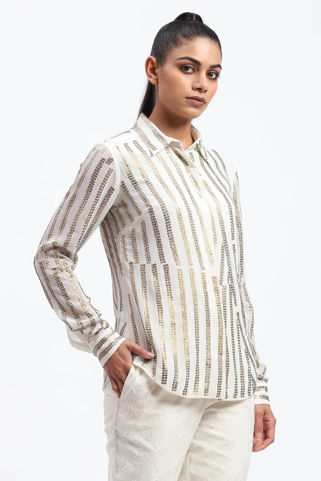 Broken Stripes Sequins Shirt
