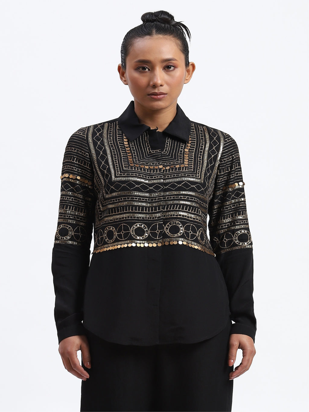 Tribal Zari Embroidery Shirt