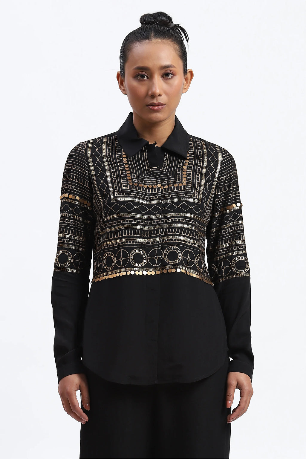 Tribal Zari Embroidery Shirt