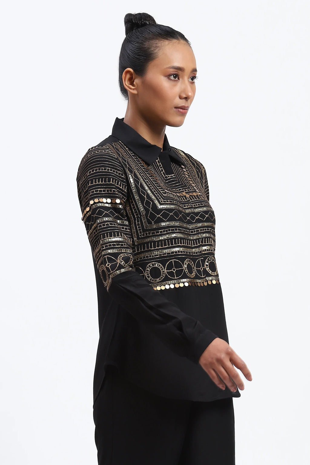 Tribal Zari Embroidery Shirt