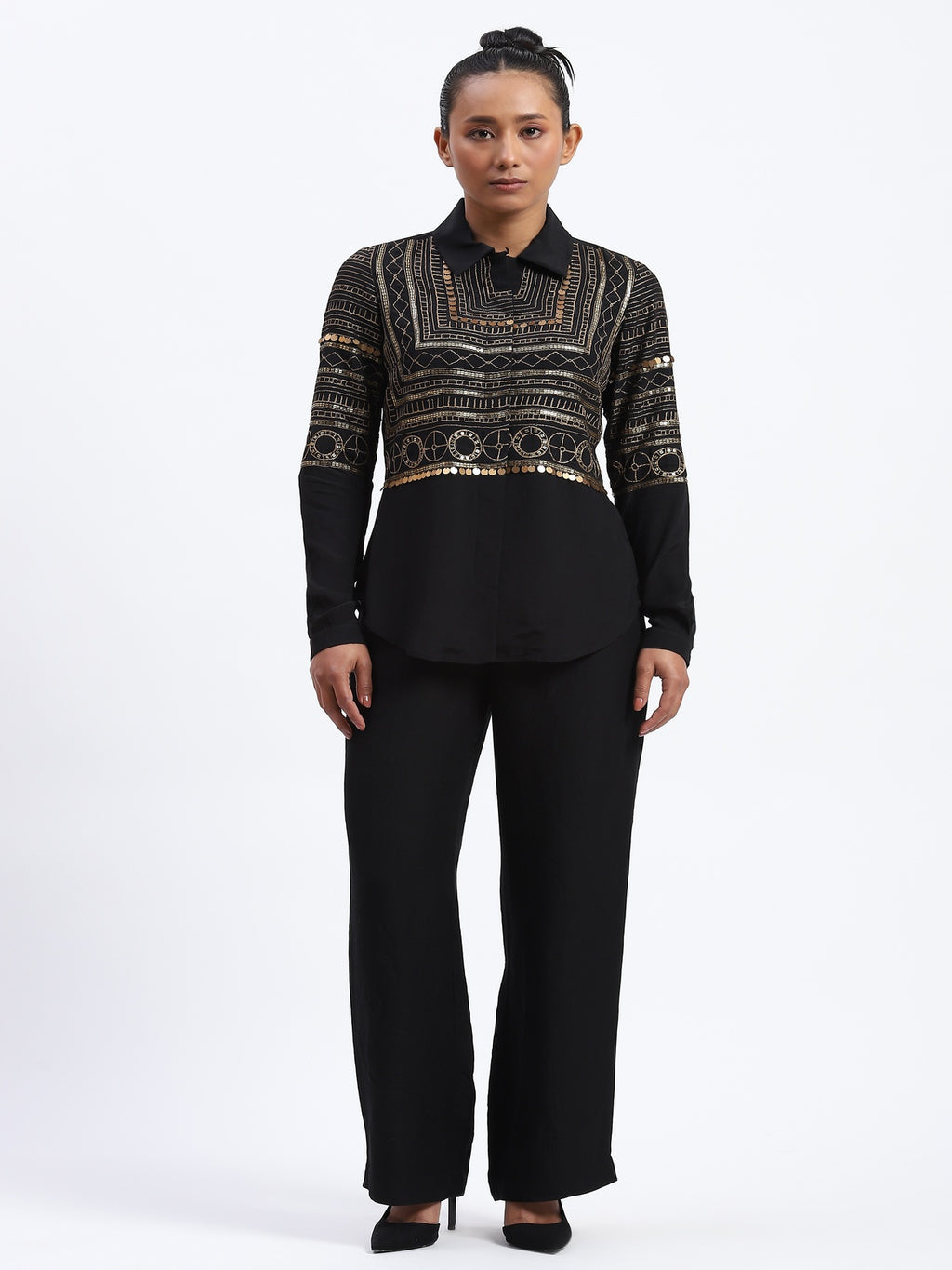 Tribal Zari Embroidery Shirt