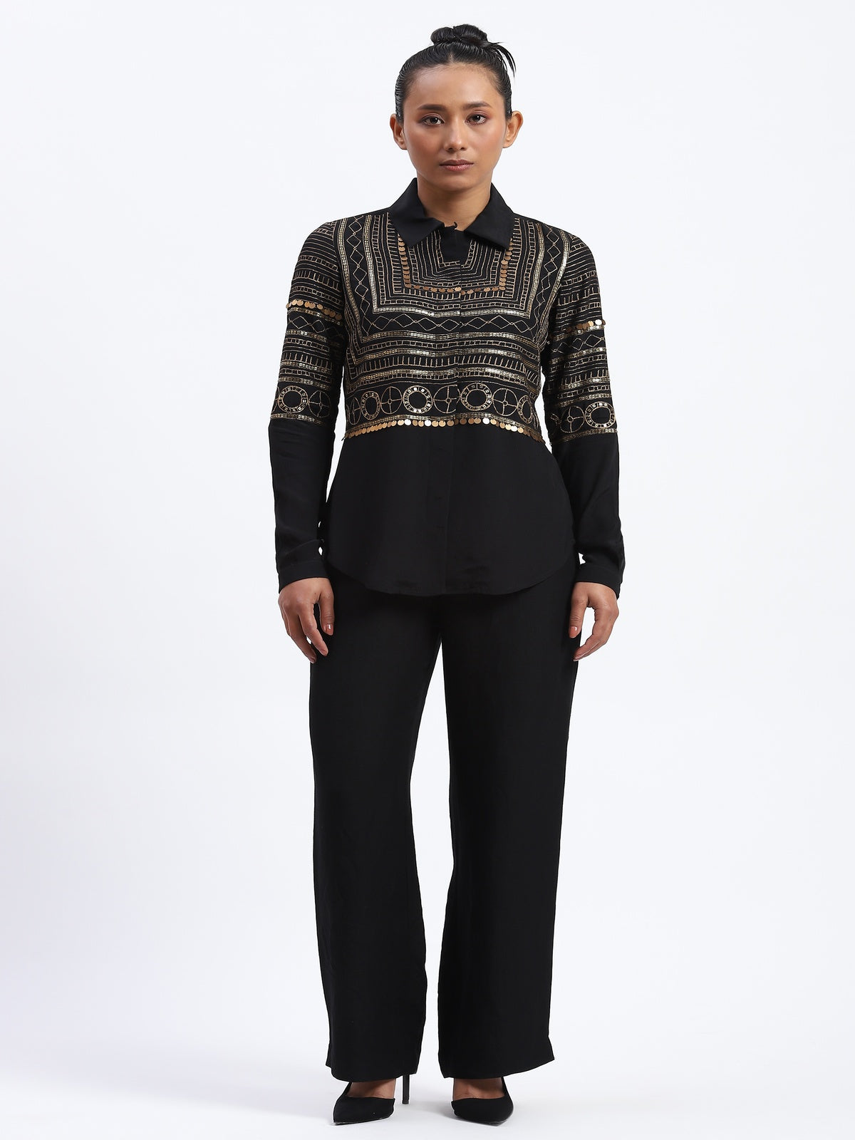 Tribal Zari Embroidery Shirt