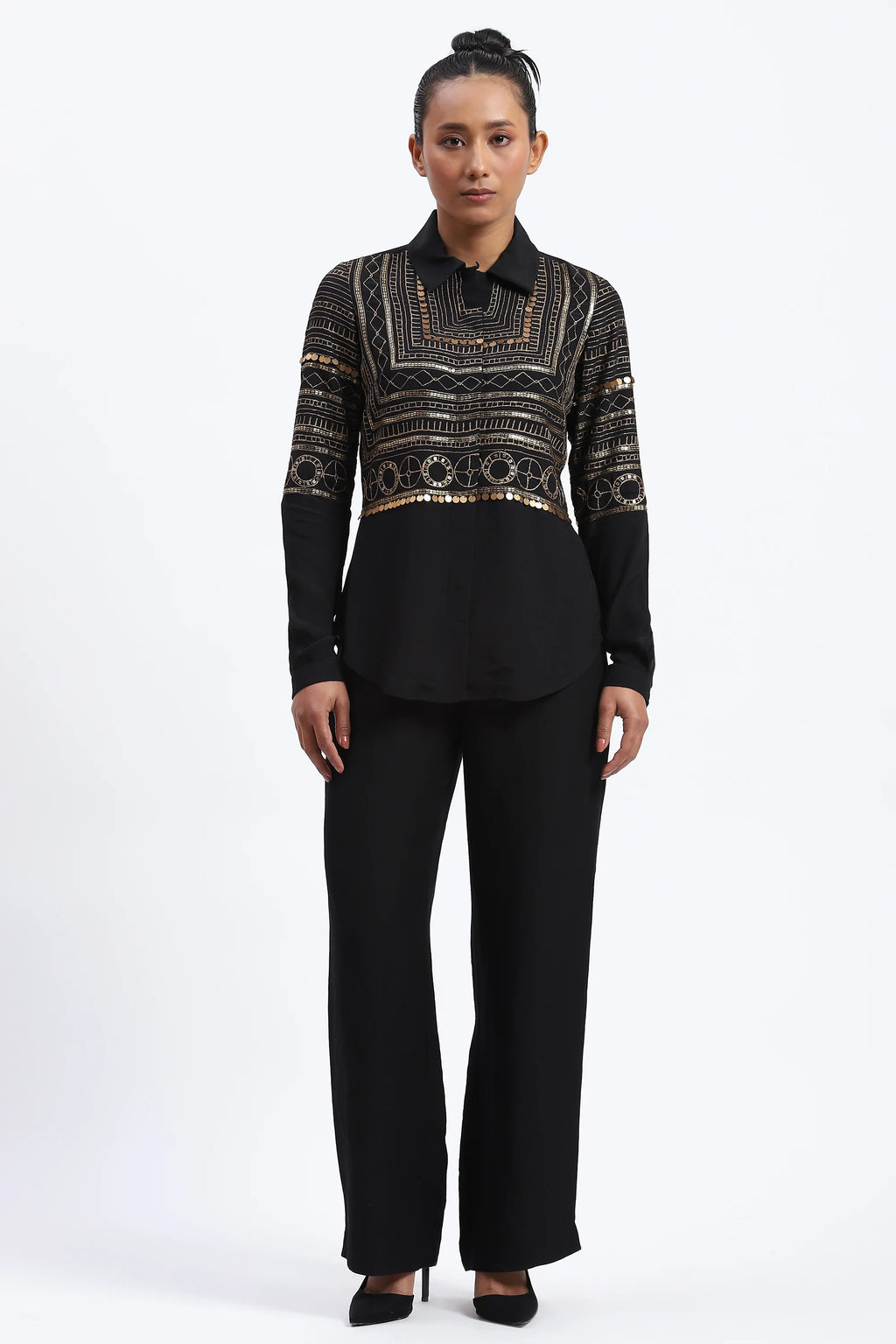 Tribal Zari Embroidery Shirt
