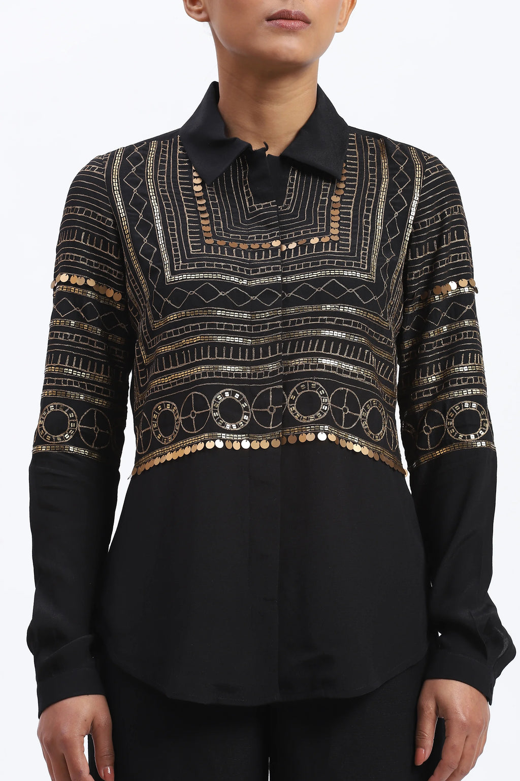 Tribal Zari Embroidery Shirt