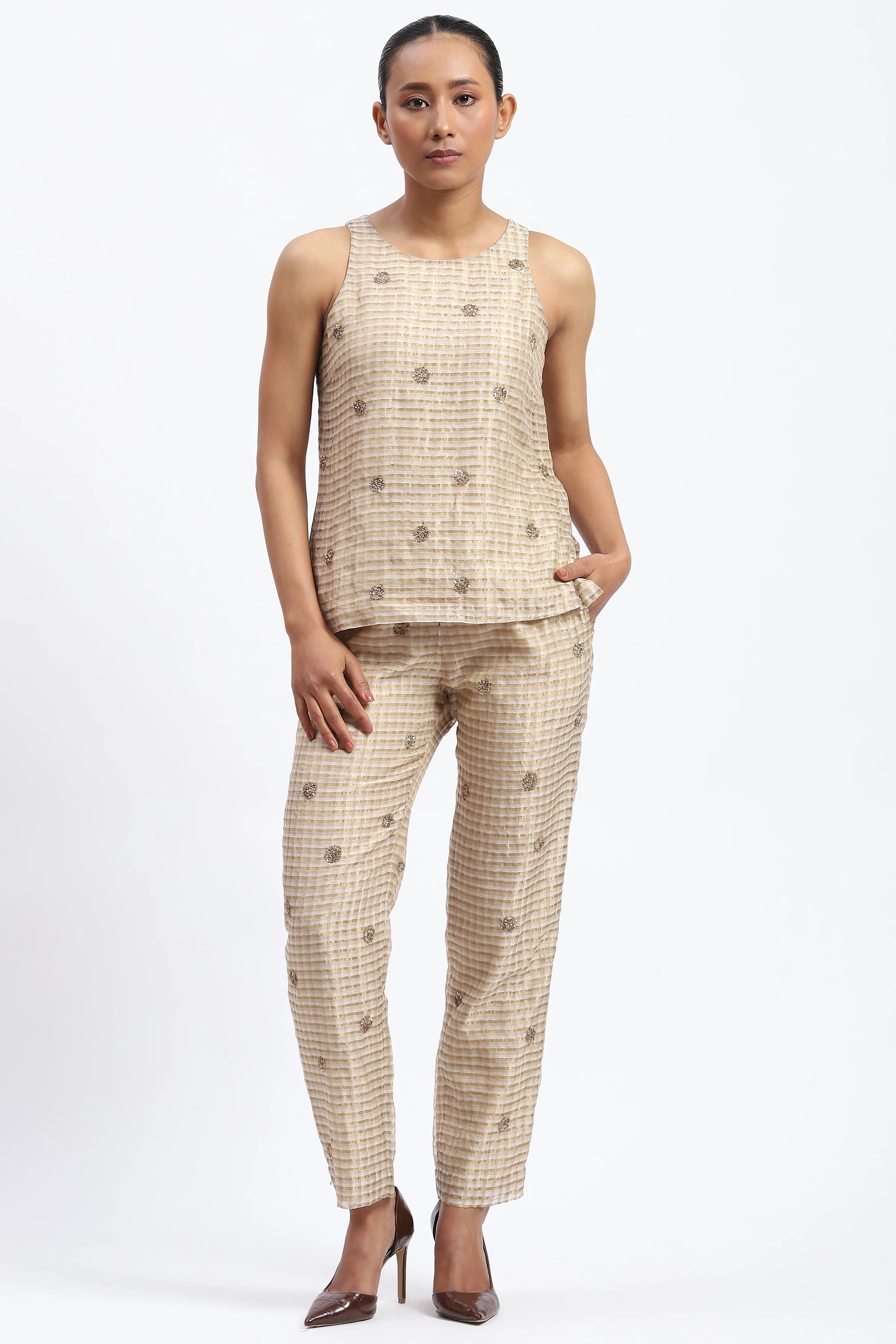 Gold Maheshwar Top