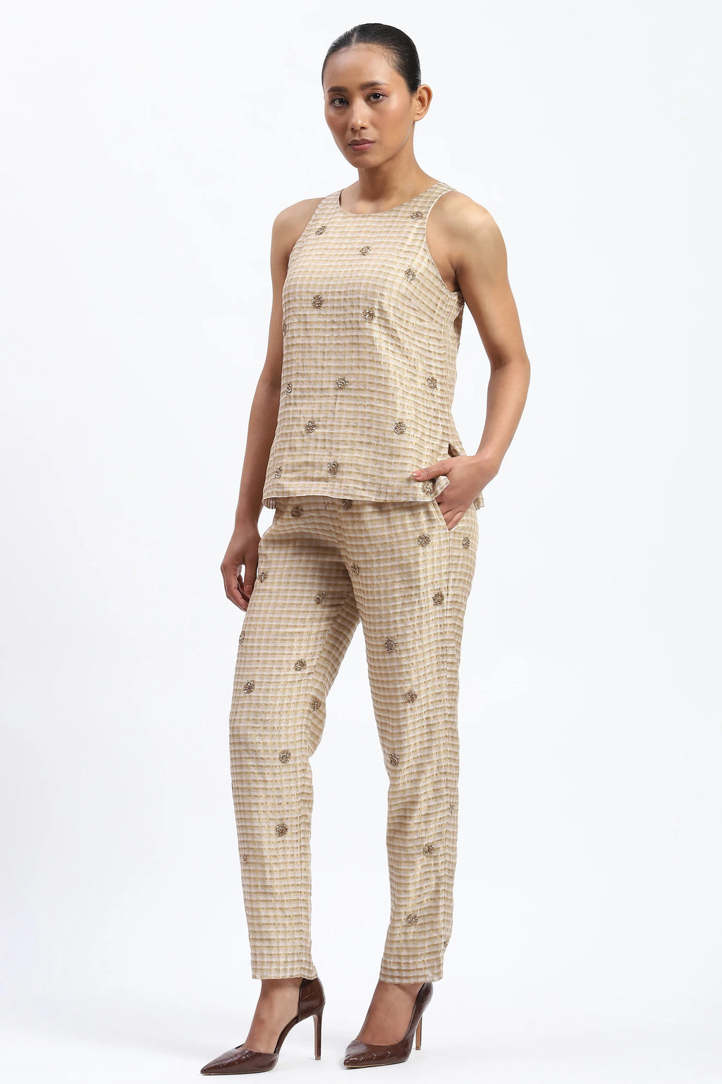 Gold Maheshwar Top