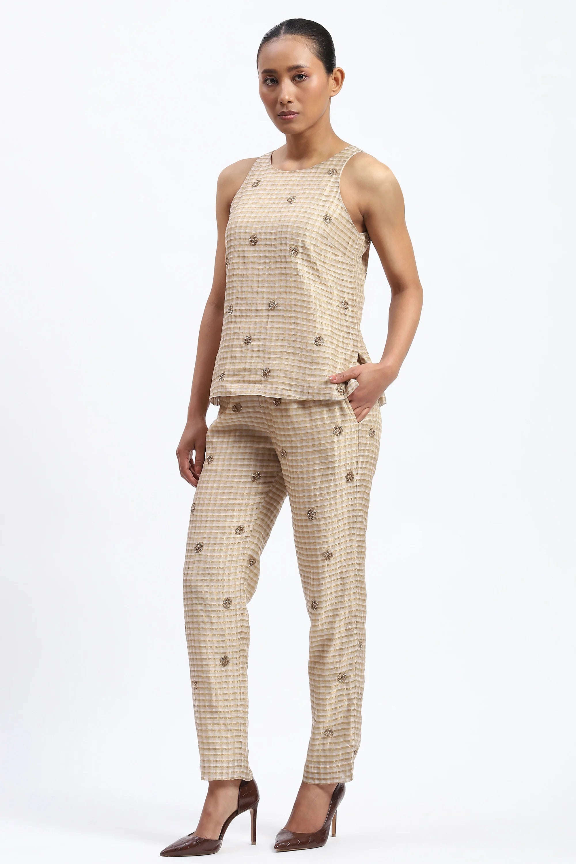Gold Maheshwar Top
