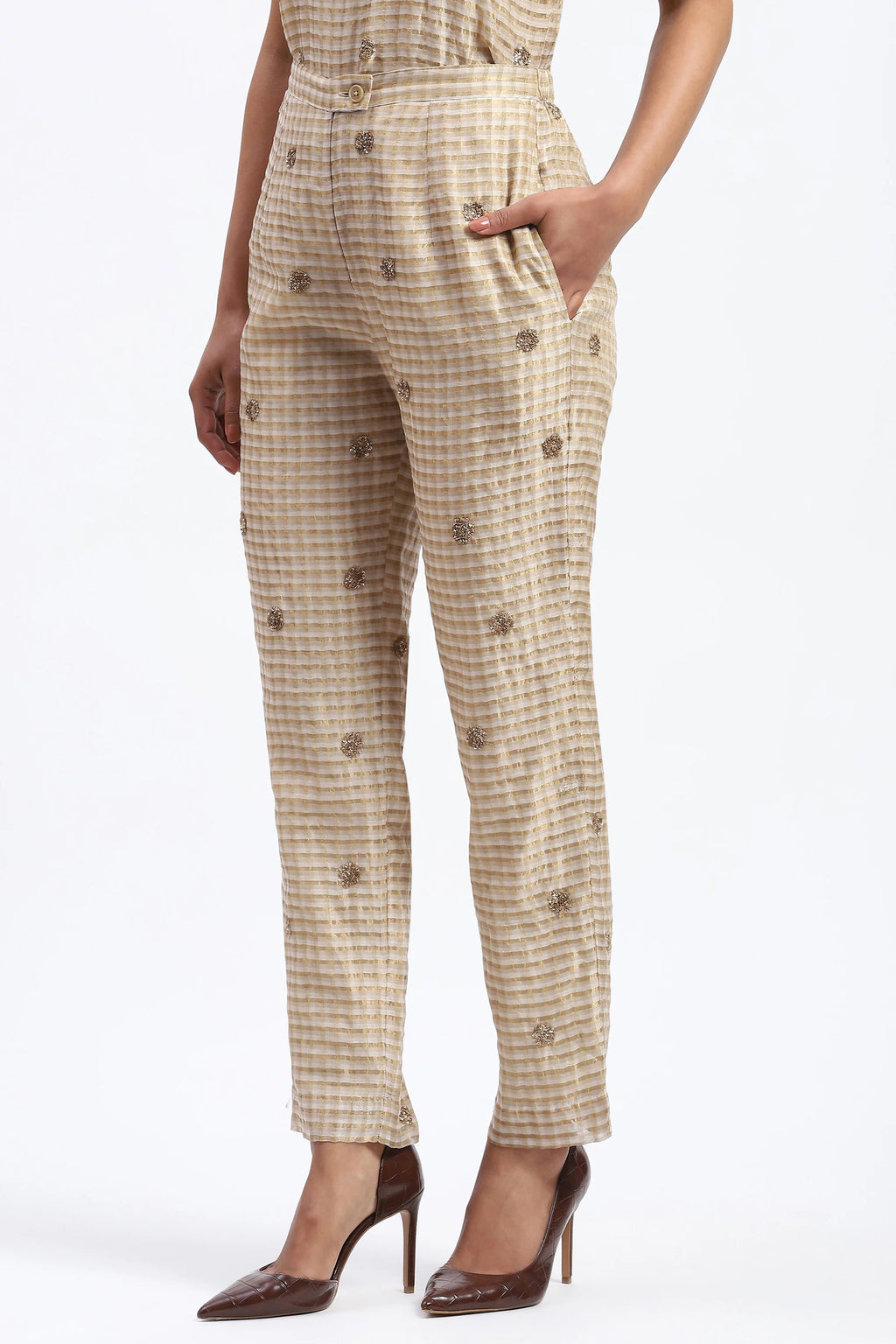 Gold Maheshwar Trouser
