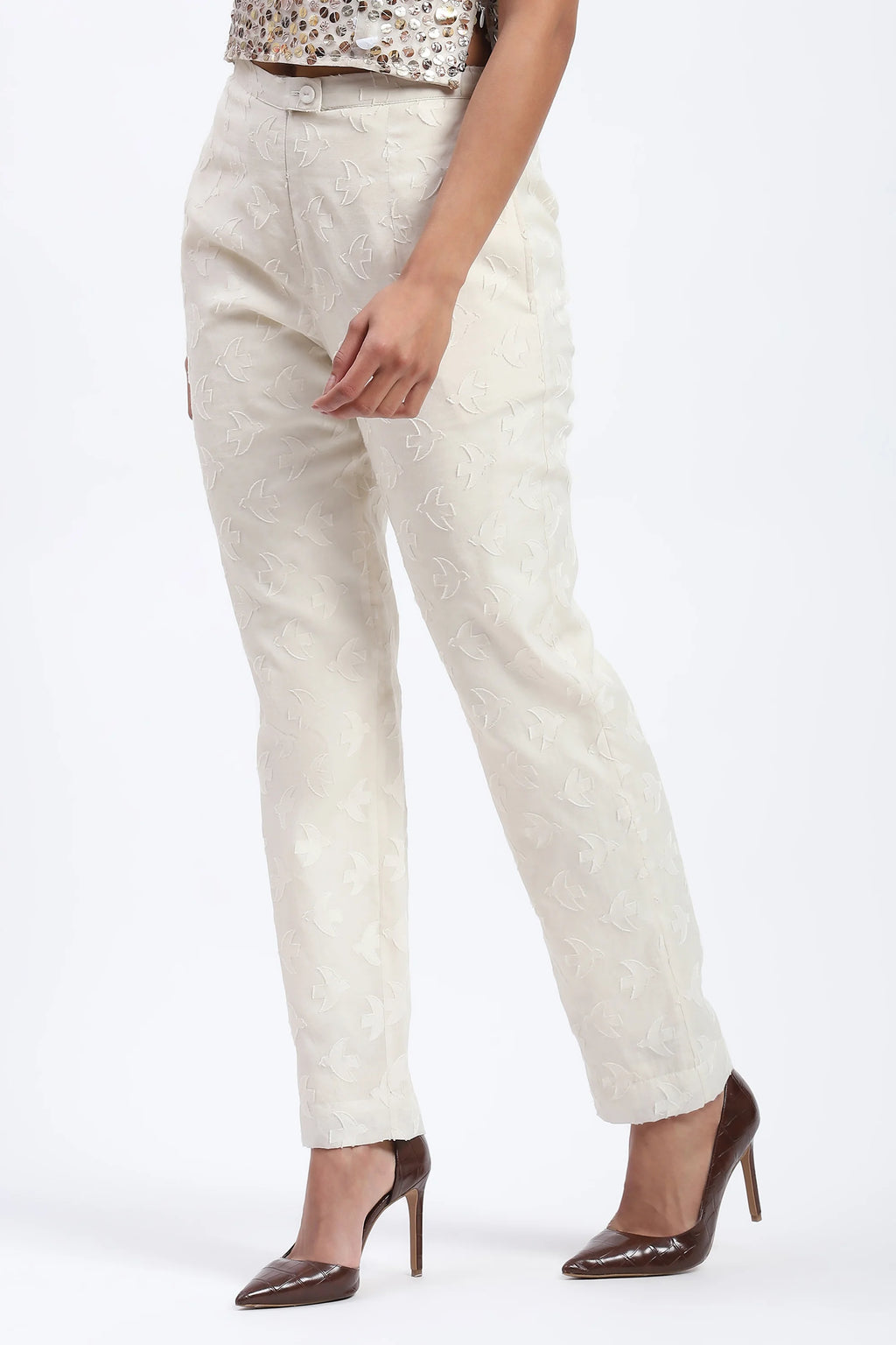 Bird Cutwork Trouser