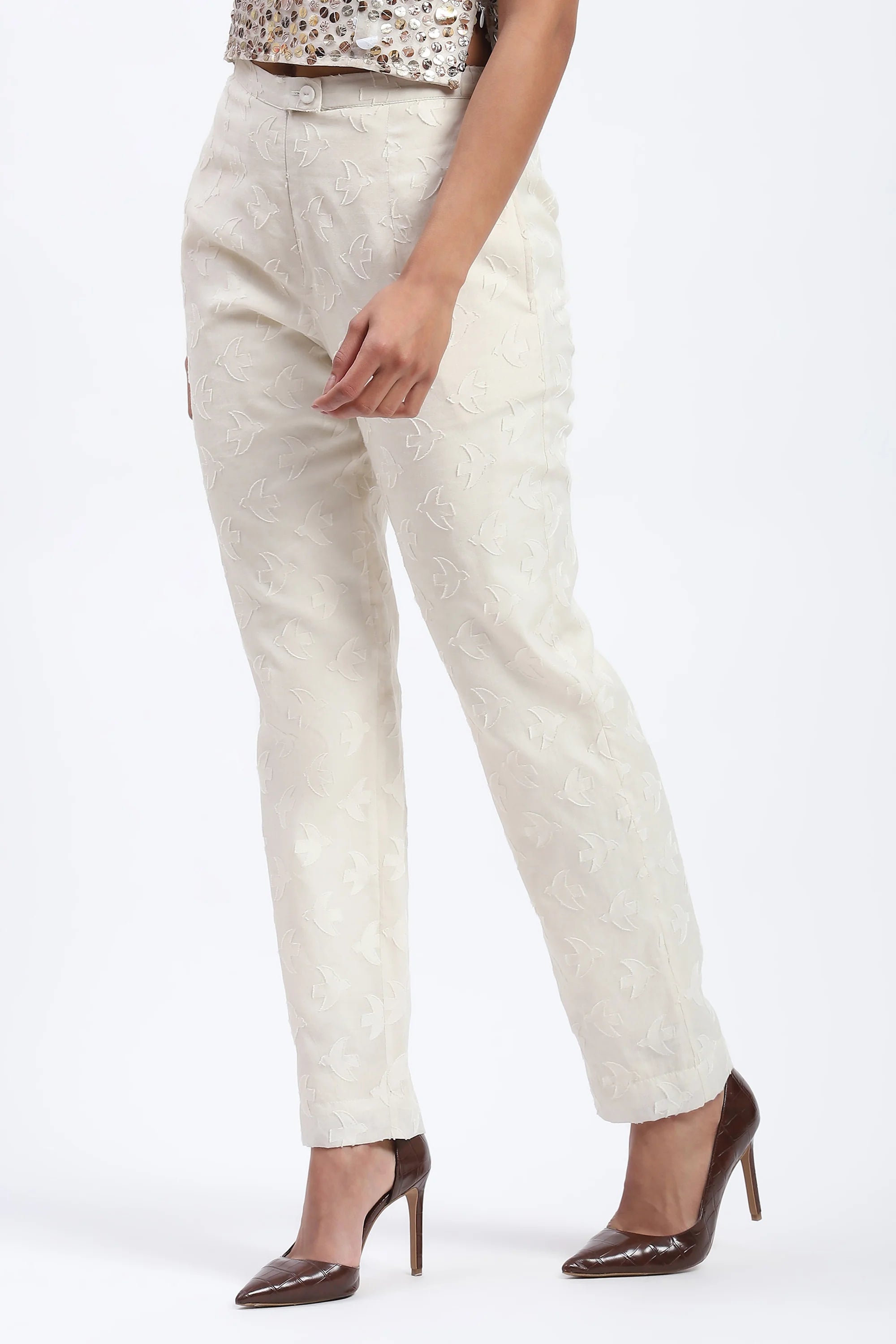 Bird Cutwork Trouser