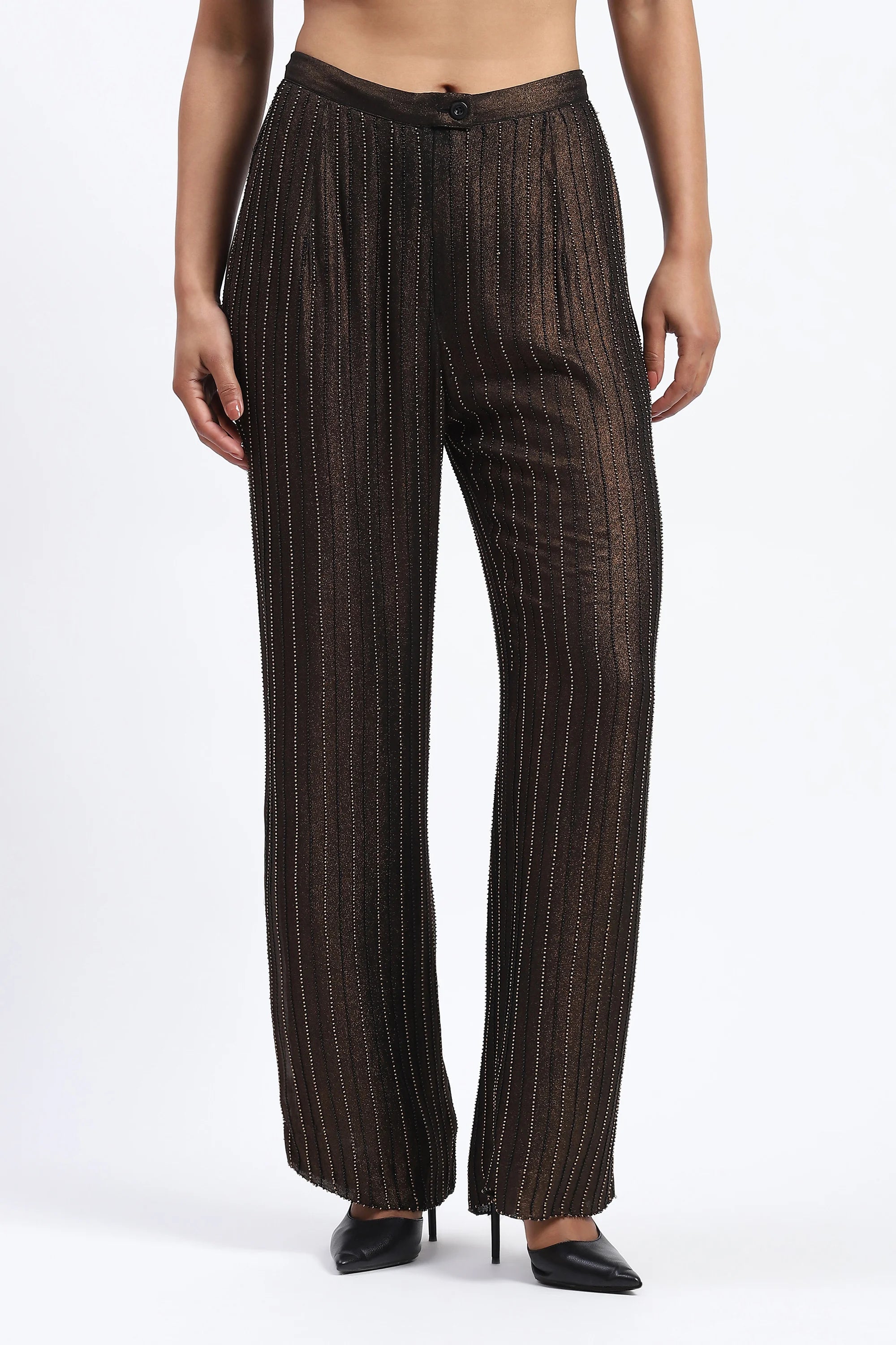 Gold Foil Beaded Trouser