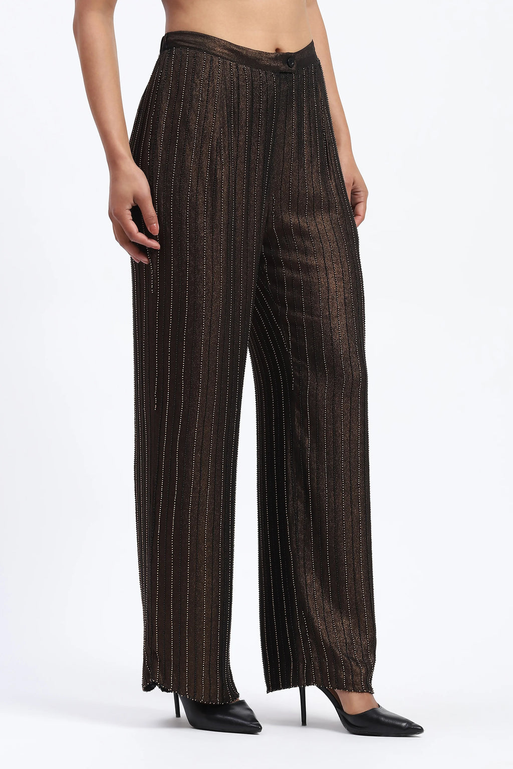 Gold Foil Beaded Trouser