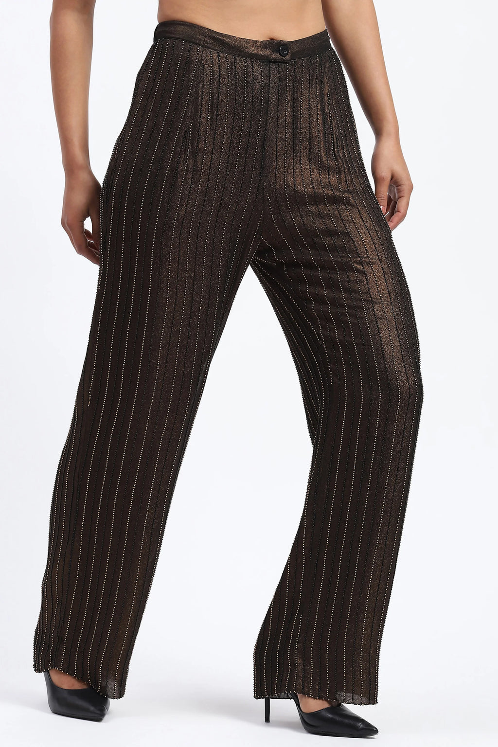 Gold Foil Beaded Trouser