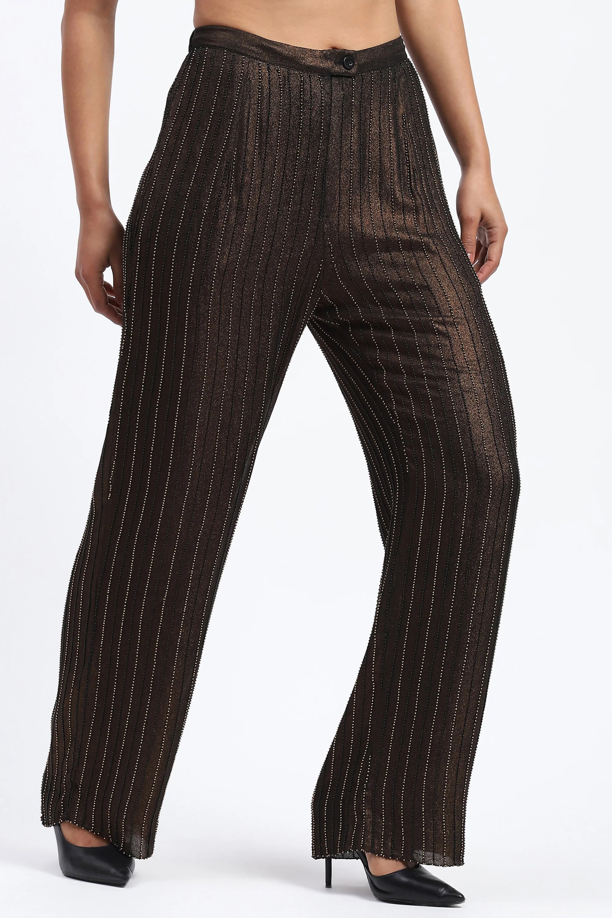 Gold Foil Beaded Trouser