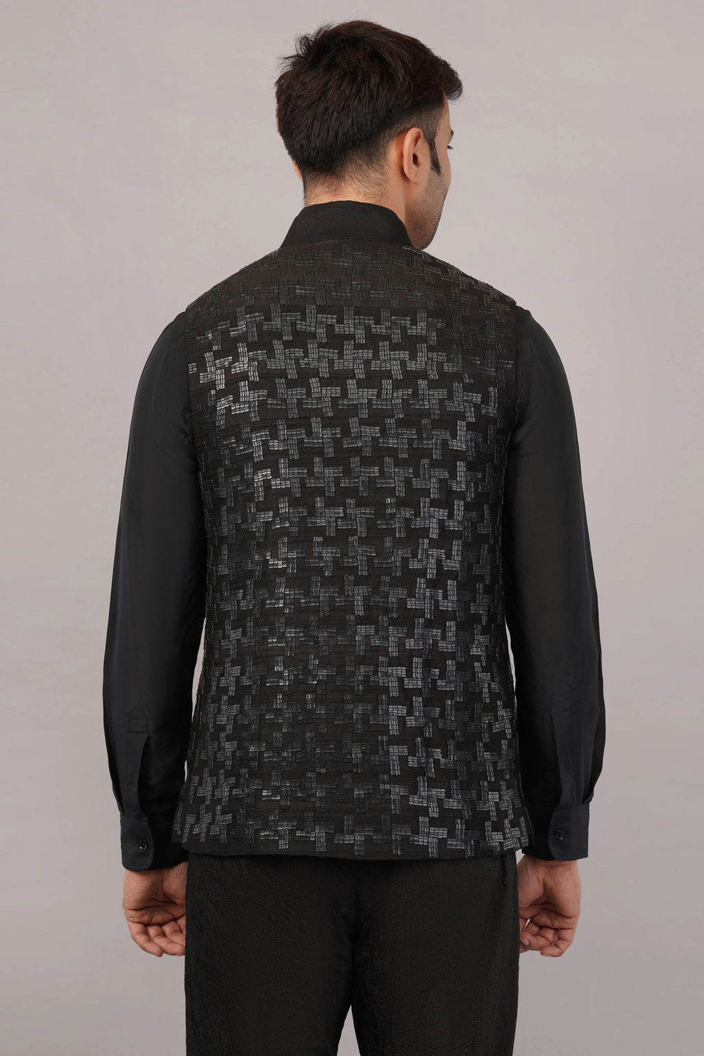 Hondstooth Sequin Bundi Black