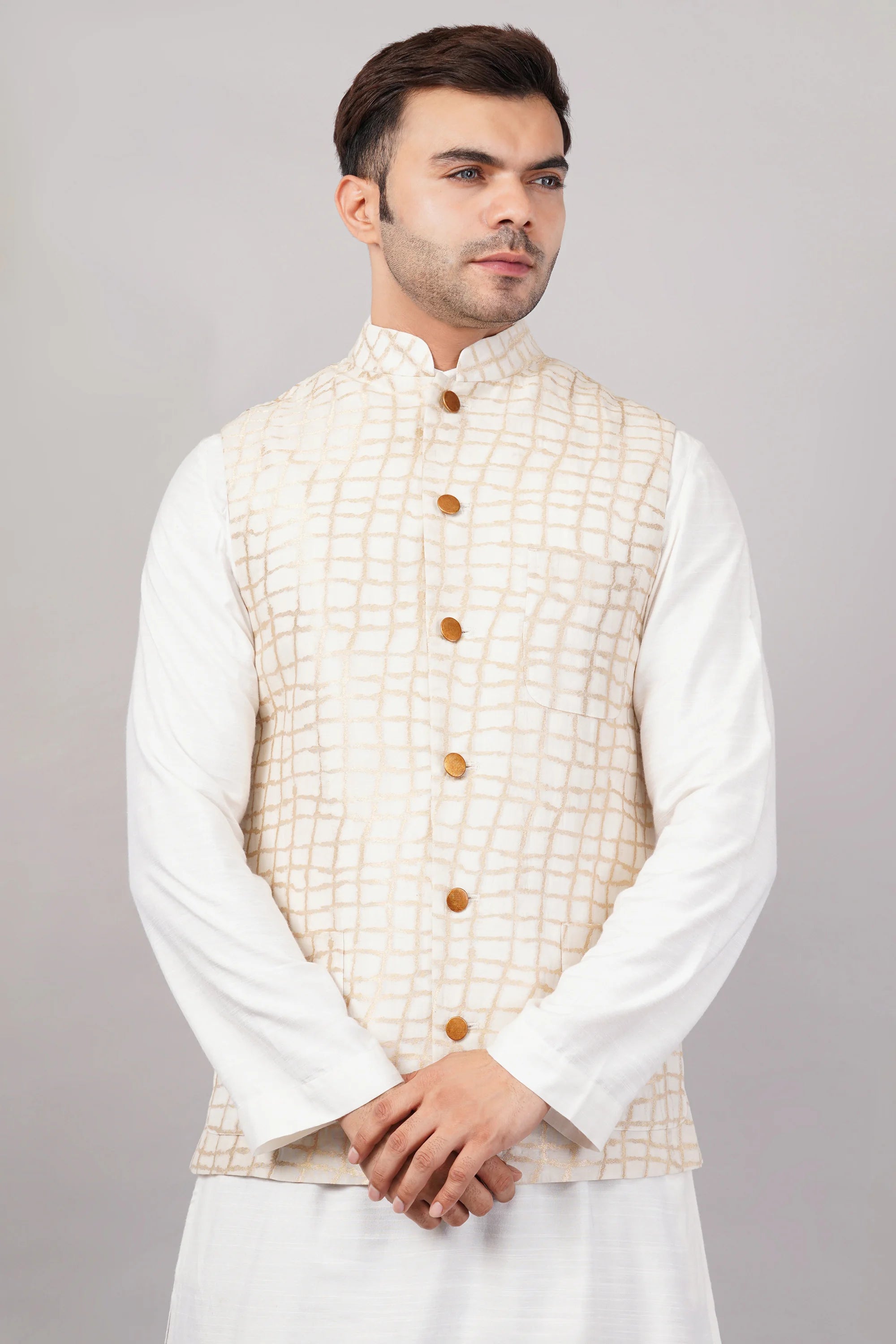 Lattice Brocade Bundi Ivory